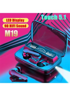 SHOPI M19 Wireless Bluetooth Earbuds TWS Earphones Intelligent Touch Control LED Display Flashlight Power Bank Function  - Image 2
