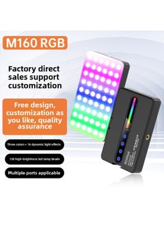 General Customizable Outdoor Live Broadcast Fill Light Photography Light Handheld Photo Atmosphere Light Square Portable Flap Pocket Pants Light Led-Specification:M160 Long Rgb Single Light + Clip (proofing  - Image 2