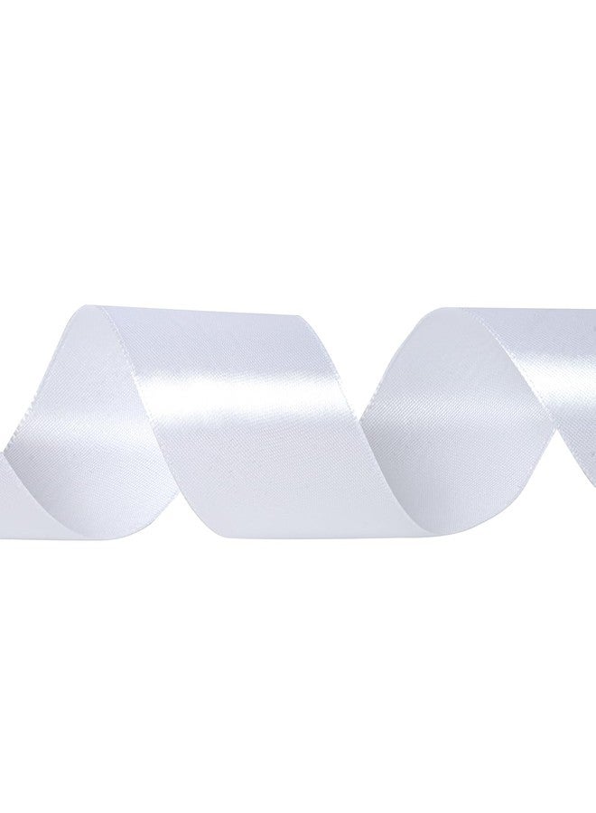 SDZMDL White Ribbon 2 Inch, 25 Yards/roll Solid Satin Ribbon for Valentine's Day Gift Wrapping, Bow & Eternal Flower Making, Floral Bouquets, Party Decoration. - Image 3