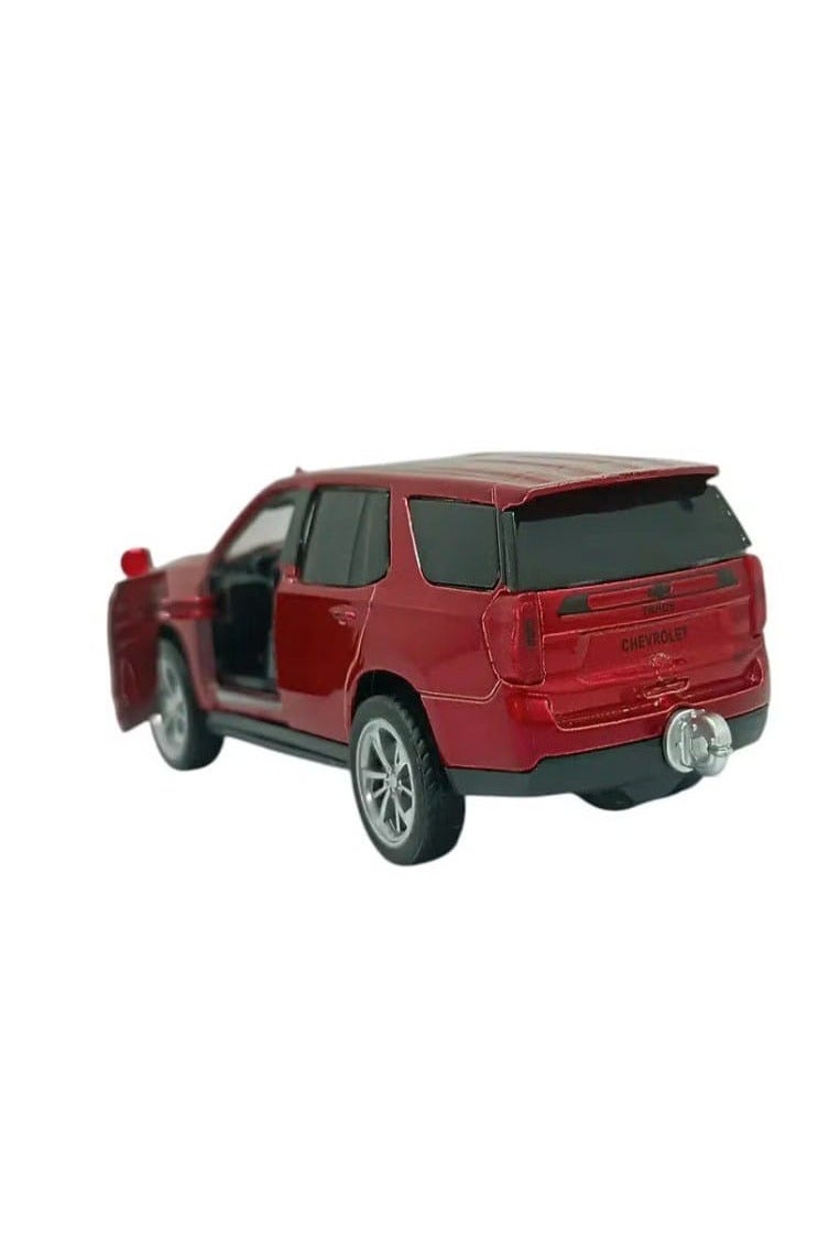 1/46 Scale Chevrolet Tahoe SUV Diecast Model with Lights and Sound - Diecast Alloy Sports Car - Opening Front Doors - Size Approximately 12.7cm (Without Box - Red) - Image 2