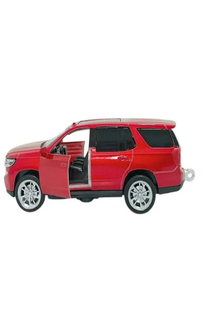 1/46 Scale Chevrolet Tahoe SUV Diecast Model with Lights and Sound - Diecast Alloy Sports Car - Opening Front Doors - Size Approximately 12.7cm (Without Box - Red) - Image 3