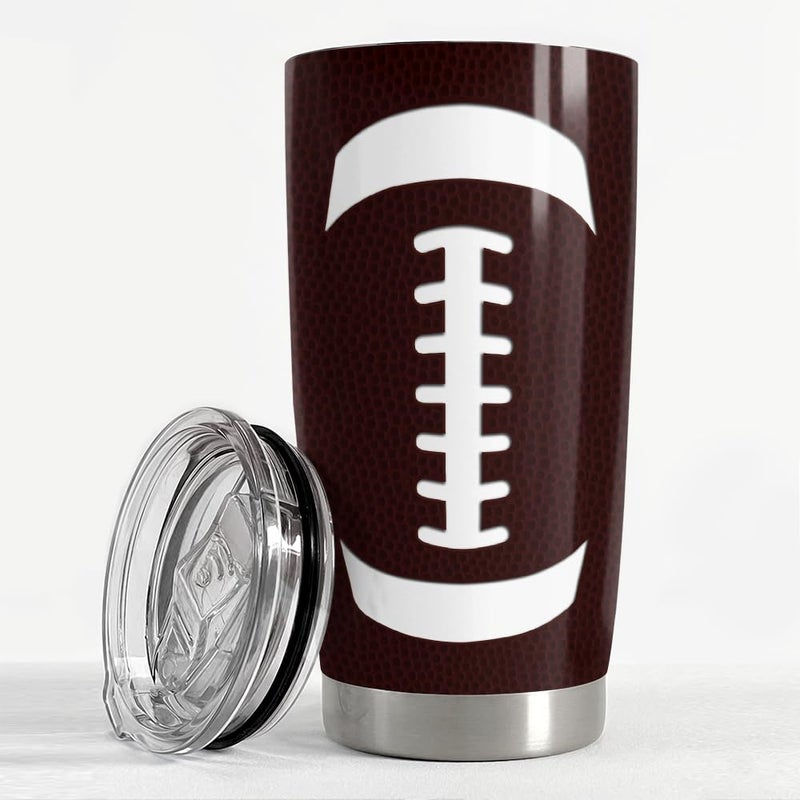 SANDJEST Football Tumbler Cup 20oz Stainless Steel Insulated Travel Mug Tumblers Cup Football Gifts for Coaches Women Men Gifts for Birthday Christmas - Image 3