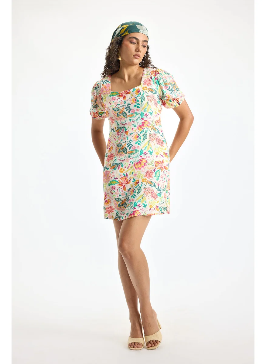 Virgio Virgio Floral Printed Fit & Flare Mini Dress