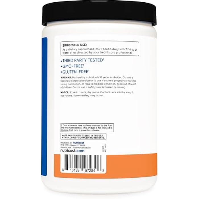 Nutricost BCAA + Hydration Powder (Peach Rings) 30 Servings - Branched Chain Amino Acids with Hydration Complex - Gluten-Free, Non-GMO - Image 4