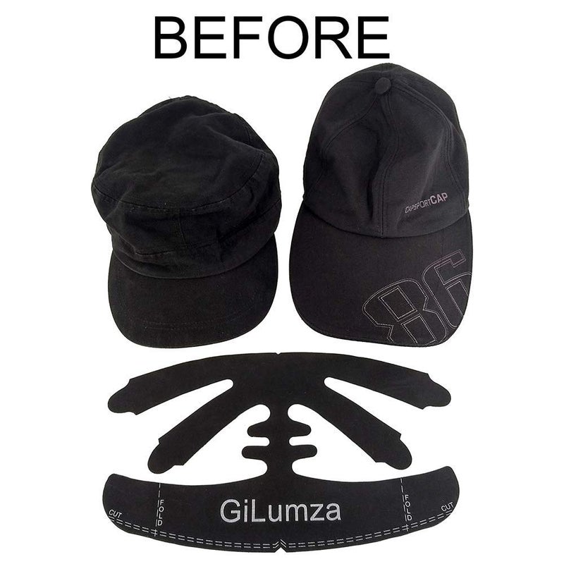 Gilumza 2pk Black Baseball Caps Inserts Semicircle Crown Flexible Shaper Plastic Hat Liner Support for Snapback Fitted Ball Sport Cap and More - Image 2