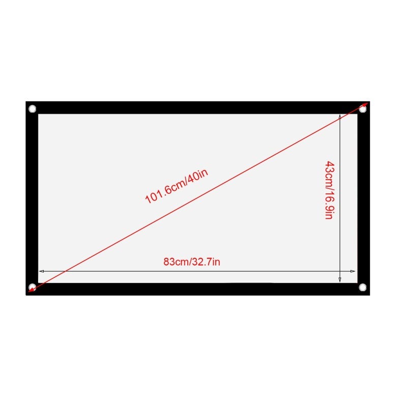 72 Inch Lightweight Portable Projection Screen - Non Crease Durable Soft Polyester for Outdoor Camping Movie, Open Air Cinema, Front and Back Projection - Image 1