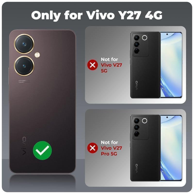 KC Back Cover for Vivo Y27 - Curly Wave Dry Fixed Glitter Shockproof Bumper Soft Silicone Case with Camera Protection (Transparent) - Image 2