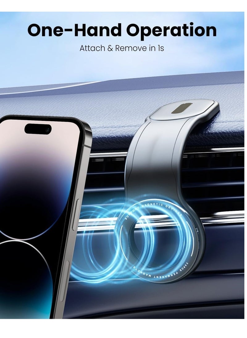 ELTRAZONE Magnetic Car Phone Holder | Strong Base & Foldable Design | Universal Car Mount | Secure Grip & Easy Installation | Compatible with All Phones & Devices - Image 2