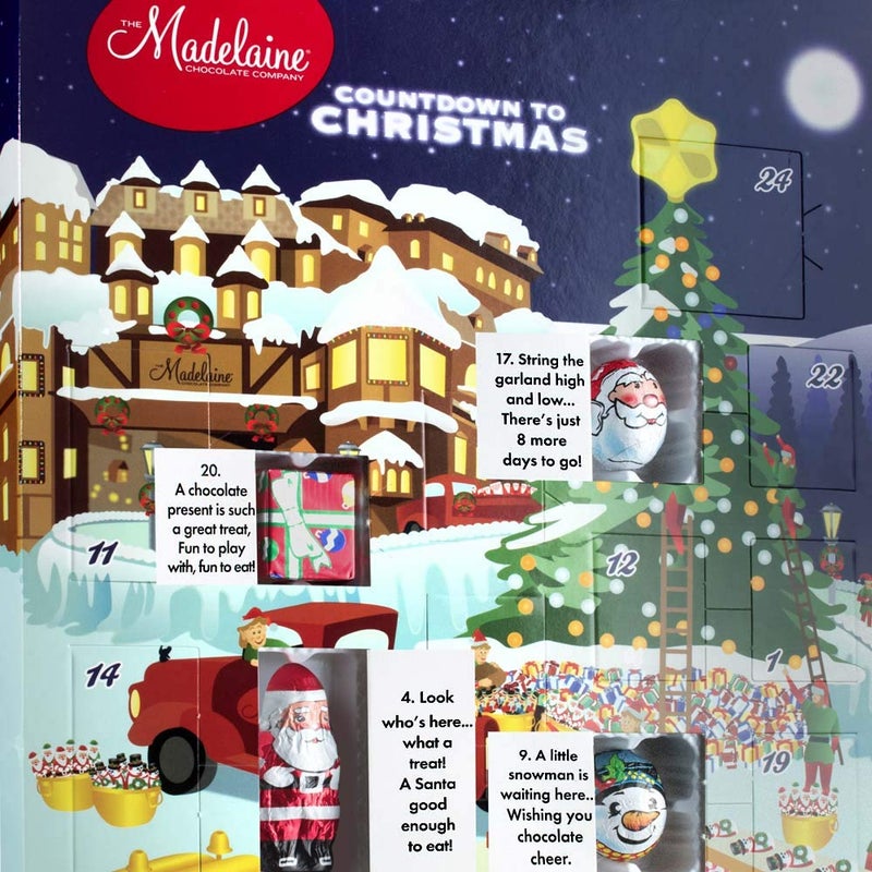Madelaine Solid Premium Milk Chocolate Santa's Workshop 2025 Countdown Christmas Advent Calendar With 24 Solid Premium Milk Chocolates, 6oz - Image 2