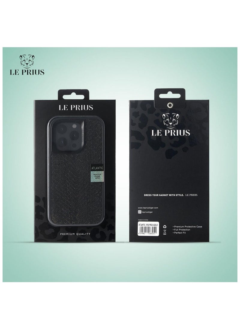 Le Prius - Prius Series iPhone 15 Pro Max Case, Atlantic 3D Texture PU Leather Protective Phone Case, Shockproof, Full Edge Coverage, Precise Cutouts, Compatible with iPhone 15 Pro Max - Red - Image 1