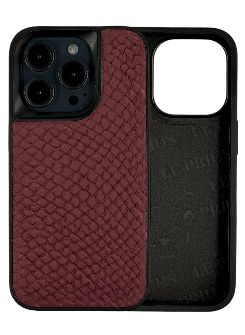 Le Prius - Prius Series iPhone 15 Pro Max Case, Atlantic 3D Texture PU Leather Protective Phone Case, Shockproof, Full Edge Coverage, Precise Cutouts, Compatible with iPhone 15 Pro Max - Red - Image 1