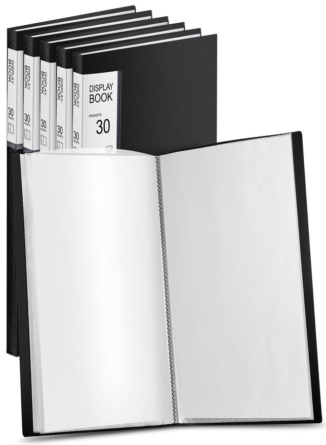Epakh 6 Pack Binder with Plastic Sleeves 30 Pocket Presentation Book Binder 8.5 x 11 Inch Art Portfolio Folder with Clear Sheet Protector,Display 60 Pages Folder Flipchart for Artwork(Black) - Image 1