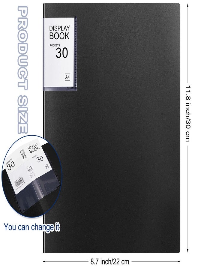Epakh 6 Pack Binder with Plastic Sleeves 30 Pocket Presentation Book Binder 8.5 x 11 Inch Art Portfolio Folder with Clear Sheet Protector,Display 60 Pages Folder Flipchart for Artwork(Black) - Image 2