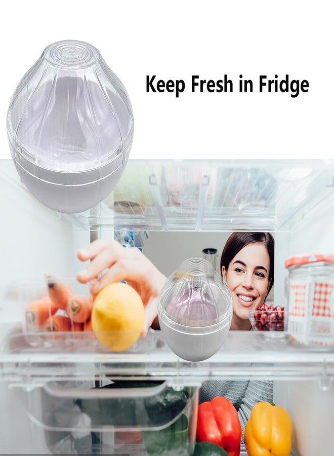 PUXING Onion Keeper - Reusable Onion Storage Container, Garlic Shaped Food Saver, Fruit & Vegetable Storage Holder, Sealing Box for Refrigerators (White) - Image 5
