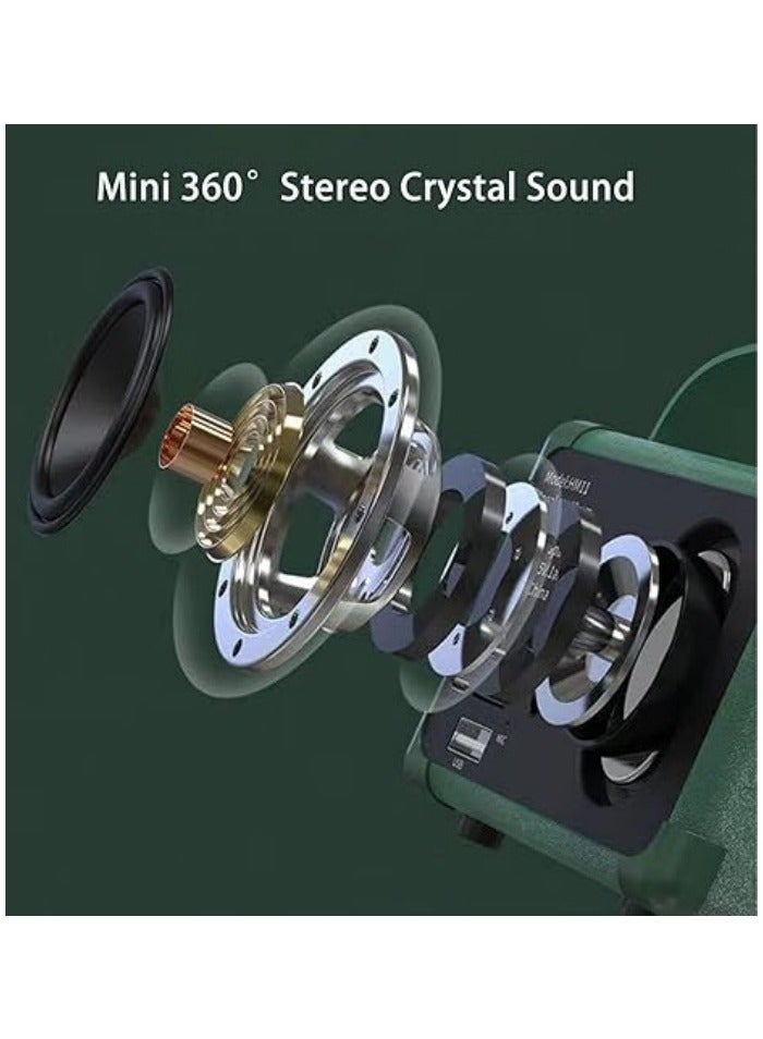 سماعة بلوتوث كلاسيكية، تصميم قديم ميني لاسلكي، سماعة بلوتوث لطيفة للاستخدام في المطبخ، المكتب، غرفة النوم، الحفلات، الهواء الطلق، متوافقة مع أجهزة آيفون وأندرويد. - Image 5