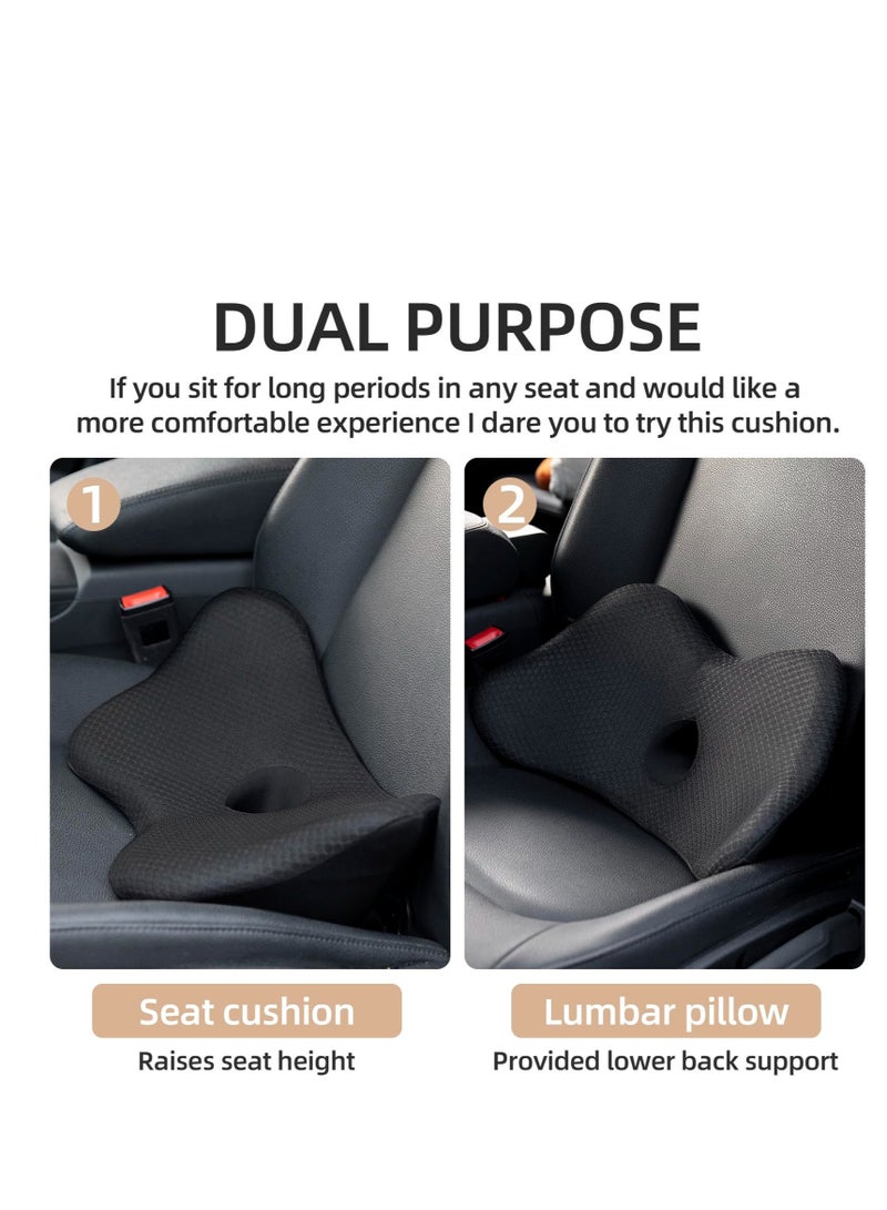 Excefore Wedge Car Seat Cushion, Memory Foam Car Cushions for Driving, for Driving, Sciatica & Lower Back Pain Relief, Adults Seat Cushion for Car Seat Driver,Truck,Office Chair (Balck) - Image 5