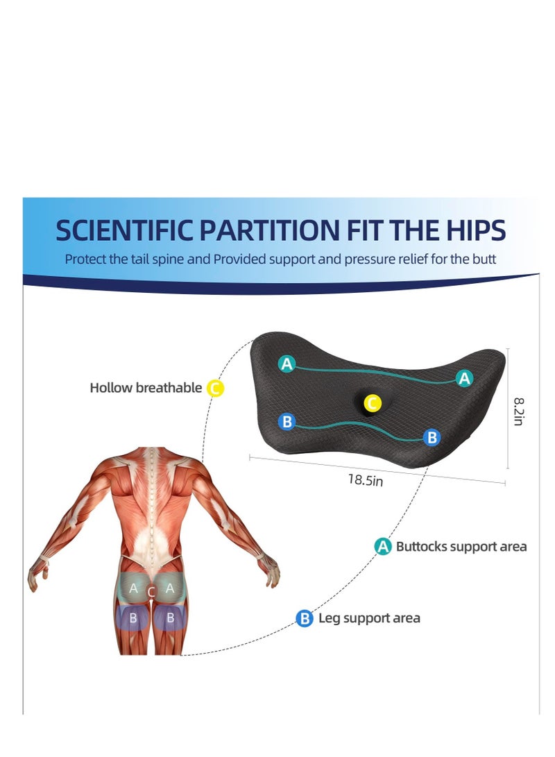 Excefore Wedge Car Seat Cushion, Memory Foam Car Cushions for Driving, for Driving, Sciatica & Lower Back Pain Relief, Adults Seat Cushion for Car Seat Driver,Truck,Office Chair (Balck) - Image 4