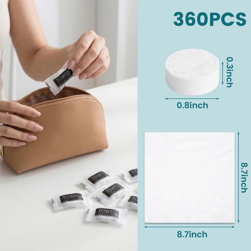 LOVEINUSA 360PCS Compressed Towels, Bulk D isposable Towels for Face Portable Washcloths for Travel Expandable Wipes Tablets Survival Gear and Supplies for Outdoors Camping Hiking Hotel - Image 2