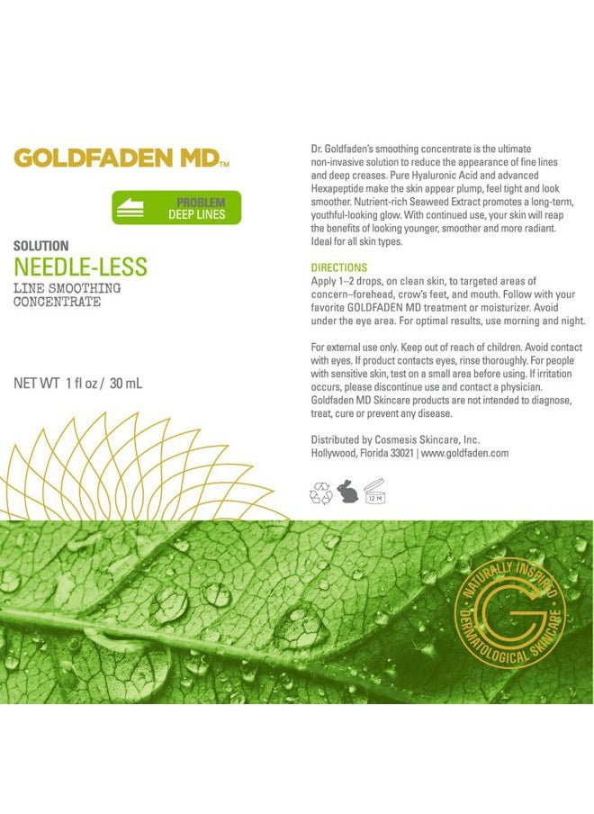 Goldfaden MD - Goldfaden MD Needle-Less Line Smoothing Concentrate for Face & Neck | w/Seaweed Extract, Hyaluronic Acid, Hexapeptides, Organic Red Tea Extract 1 Ounce - Image 1