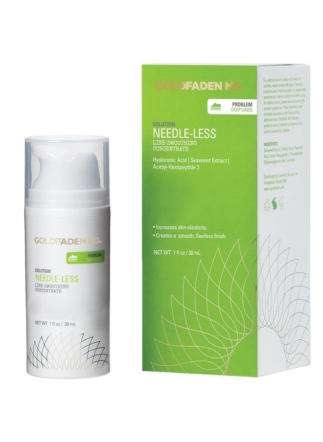 Goldfaden MD - Goldfaden MD Needle-Less Line Smoothing Concentrate for Face & Neck | w/Seaweed Extract, Hyaluronic Acid, Hexapeptides, Organic Red Tea Extract 1 Ounce - Image 1
