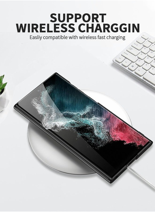 GROIC For Samsung Galaxy S23 Ultra Case 6.8'', S23 Ultra Slim Stand Cover with Screen Protector, Galaxy S23 Ultra shell Supports Wireless Charging [Adjustable Stand, Anti-Drop, Anti-Fingerprint] - Black  - Image 4