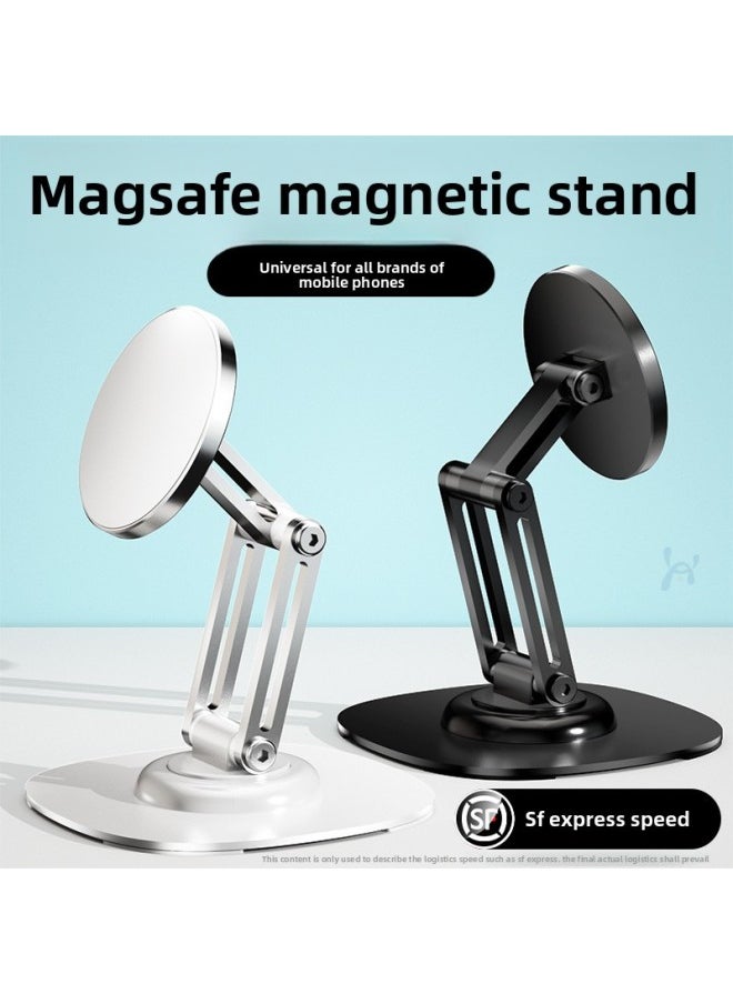 Generic - Desktop Mobile Phone Bracket Multi-axis Rotating Folding Upgrade Integrated Mobile Phone Tablet Learning Drama Universal Support Frame-Color:Magnetic Mobile Phone Holder * Black [carbon Steel * Double Pole Stabilization] - Image 1