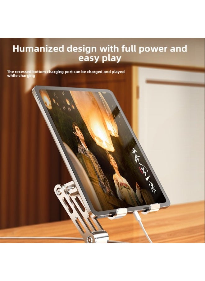 Generic - Desktop Mobile Phone Bracket Multi-axis Rotating Folding Upgrade Integrated Mobile Phone Tablet Learning Drama Universal Support Frame-Color:Magnetic Mobile Phone Holder * Black [carbon Steel * Double Pole Stabilization] - Image 1