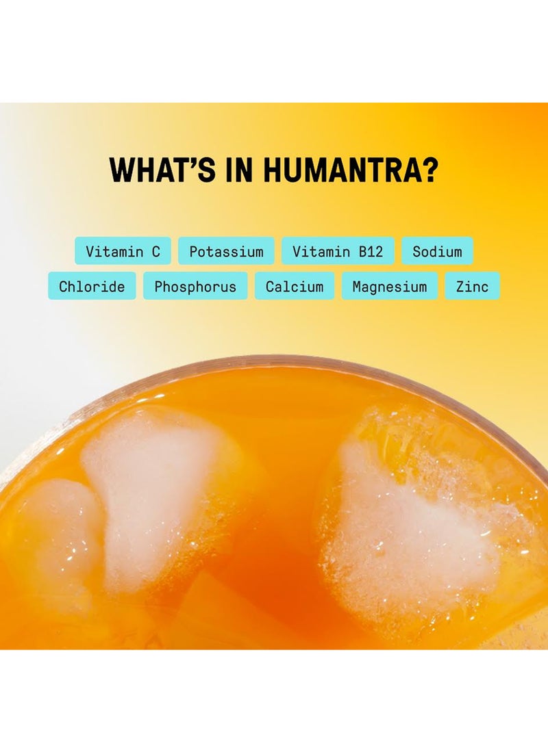 Humantra Mango Electrolyte Hydration | Zero Sugar, Vitamin C + B12 w/ Magnesium | Pack of 20 - Image 2