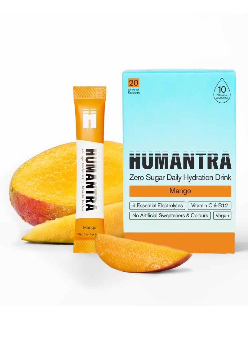 Humantra Mango Electrolyte Hydration Drink Sachets - Image 1