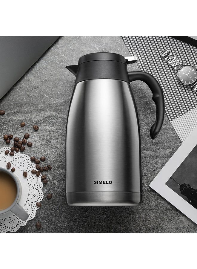 Simelo Insulated Thermos, Household 304 Stainless Steel Inner Liner, Large Capacity Hot Water Bottle, 2l Peace Natural Color - Image 5