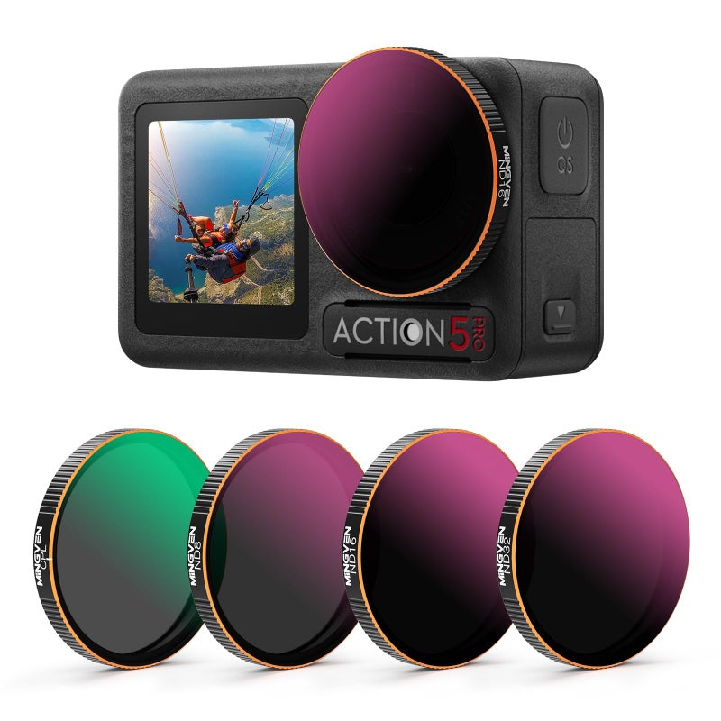 MINGVEN Action 5 Pro ND Filter Set CPL ND Filters Set for DJI Osmo Action 5 Action 4 Action 3 4 Pack CPL ND8 ND16 ND32 - Image 2