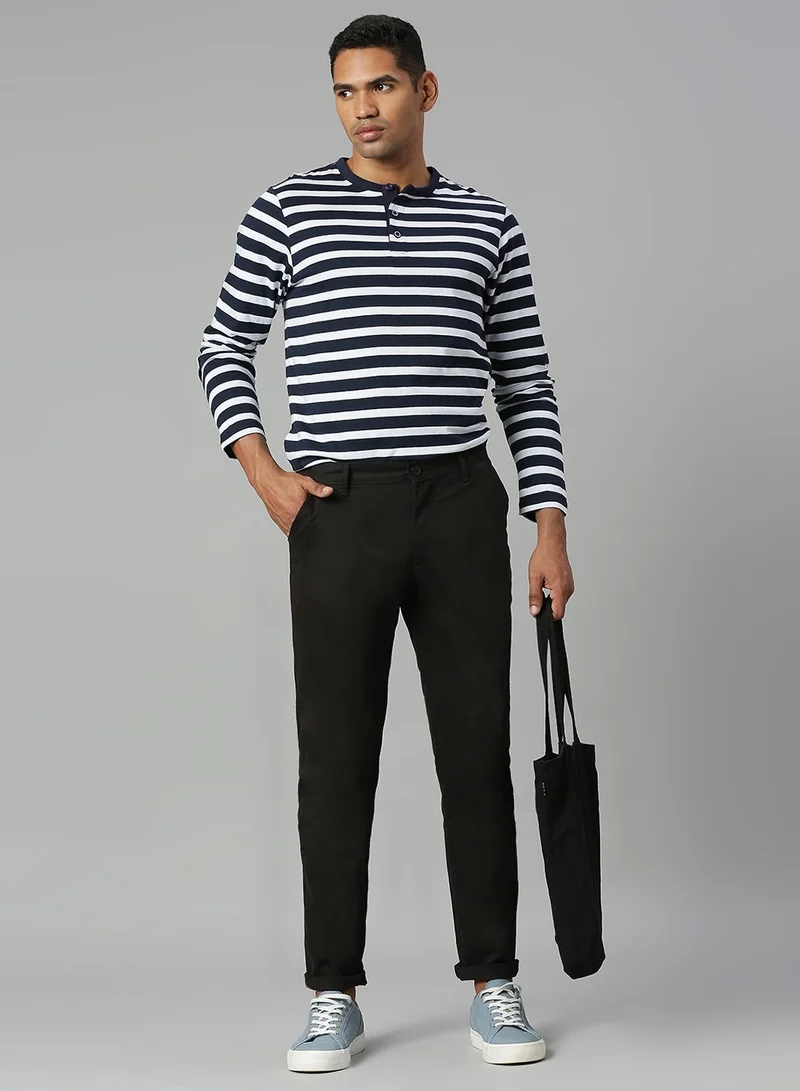 Dennis Lingo Men's Black Tapered Fit Cotton Chino