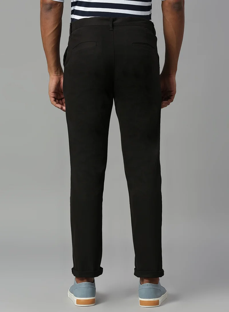 Dennis Lingo Men's Black Tapered Fit Cotton Chino