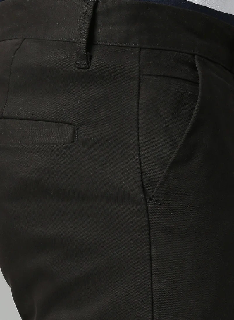Dennis Lingo Men's Black Tapered Fit Cotton Chino