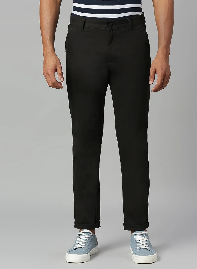 Dennis Lingo Men's Black Tapered Fit Cotton Chino