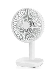NIBEMINENT Stand Desktop Shaking Charging Fan White  - Image 1