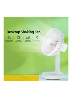 NIBEMINENT Stand Desktop Shaking Charging Fan White  - Image 4