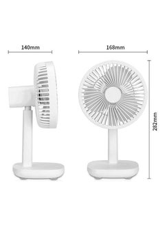 NIBEMINENT Stand Desktop Shaking Charging Fan White  - Image 3
