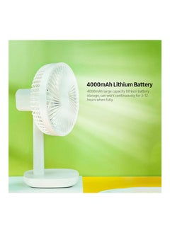NIBEMINENT Stand Desktop Shaking Charging Fan White  - Image 2