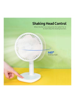 NIBEMINENT Stand Desktop Shaking Charging Fan White  - Image 5