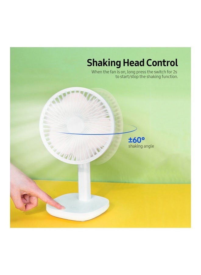 NIBEMINENT Stand Desktop Shaking Charging Fan White  - Image 5