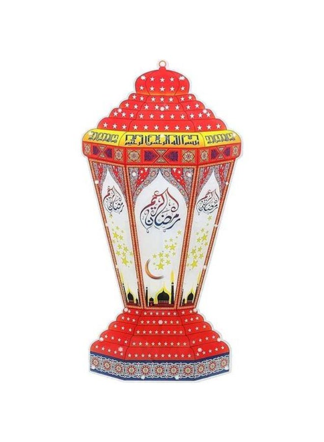 Flat Ramadan Lantern With Flashing LED Lights For Hanging, 25 Cm - Image 1