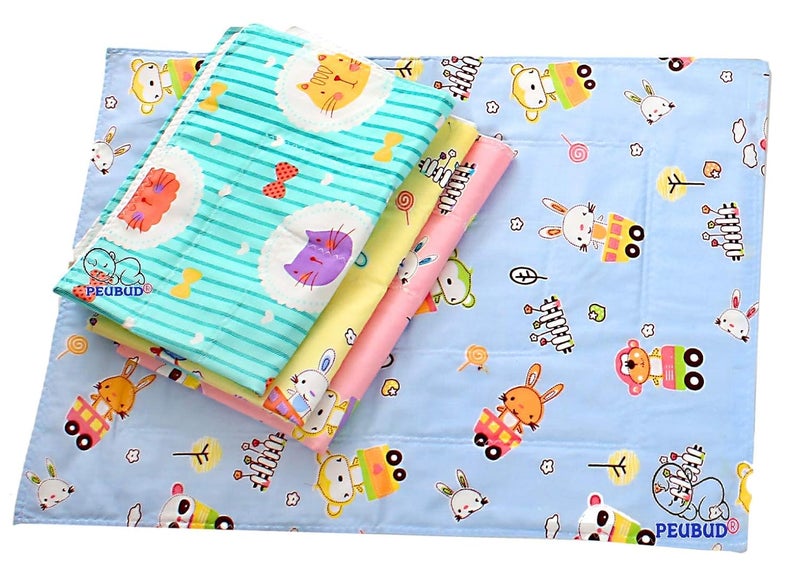 Peubud Pure Cotton Sheets for Babies Multicolour Pack of 3 5840mm L X 461770mm W
