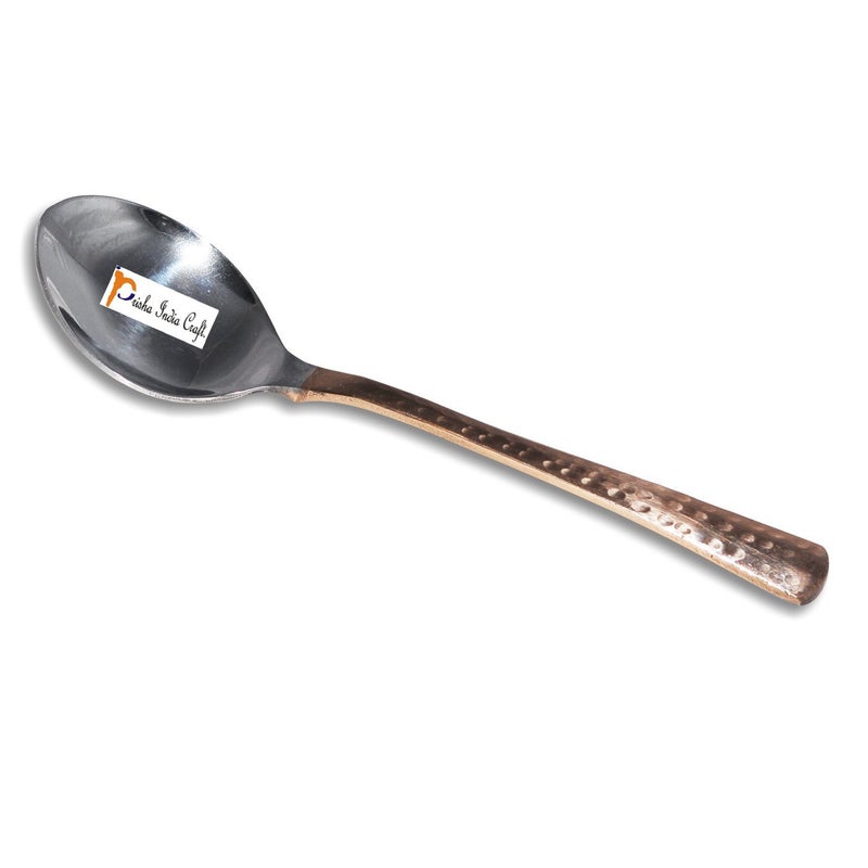Prisha India Craft Prisha India Craft Copper Serving Bowl with Spoon Hammered Design Capacity 320 ML - Image 5