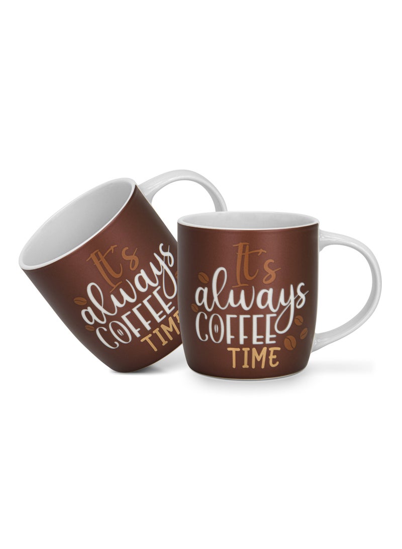 Fissman أكواب 2 قطعة 310 مل - القهوة دائماً - بورسلين جديد من العظام - Image 1