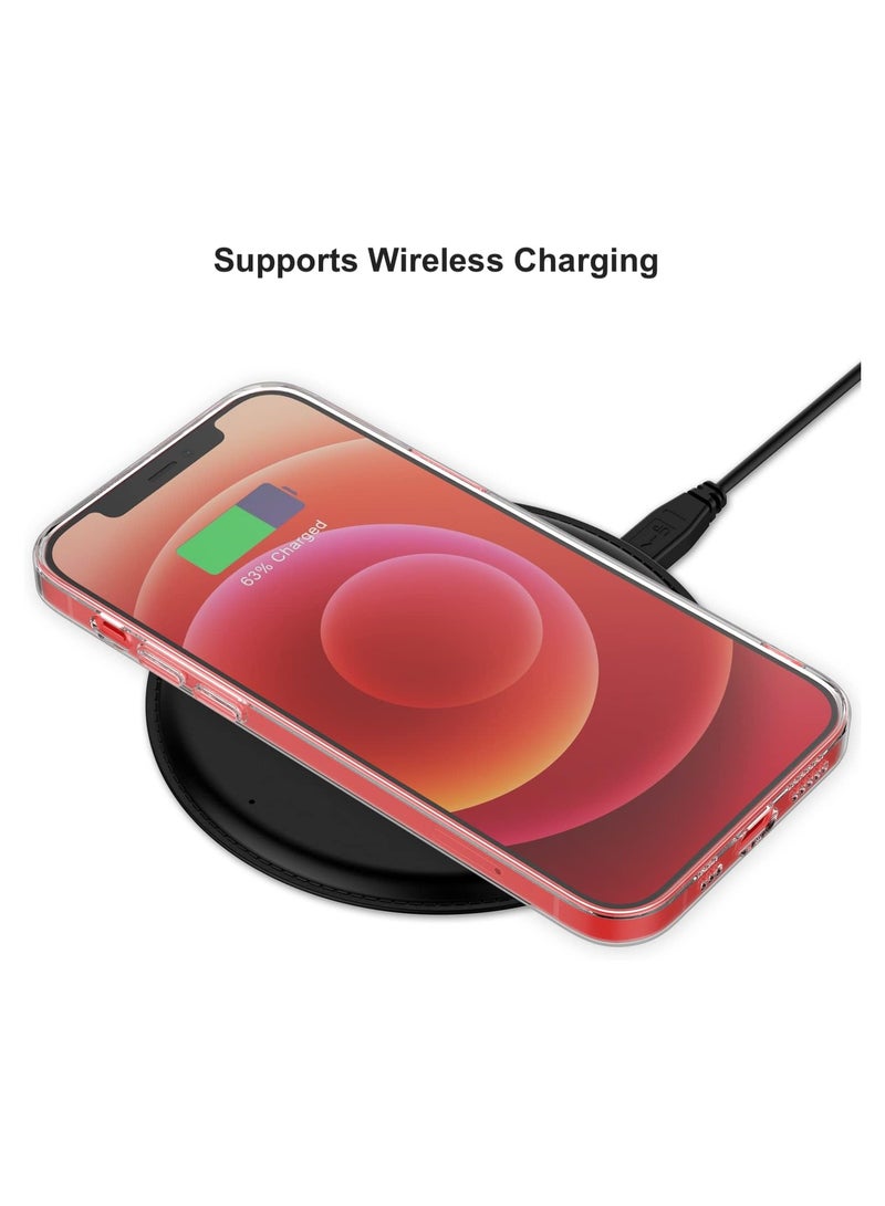 فواتير جراب شفاف مقاوم للصدمات لهاتف iPhone 12، غير مصفر، حماية من السقوط العسكري 10 أقدام، غطاء هاتف صلب شفاف مع وسائد هوائية بأربع زوايا للحماية من السقوط - Image 3