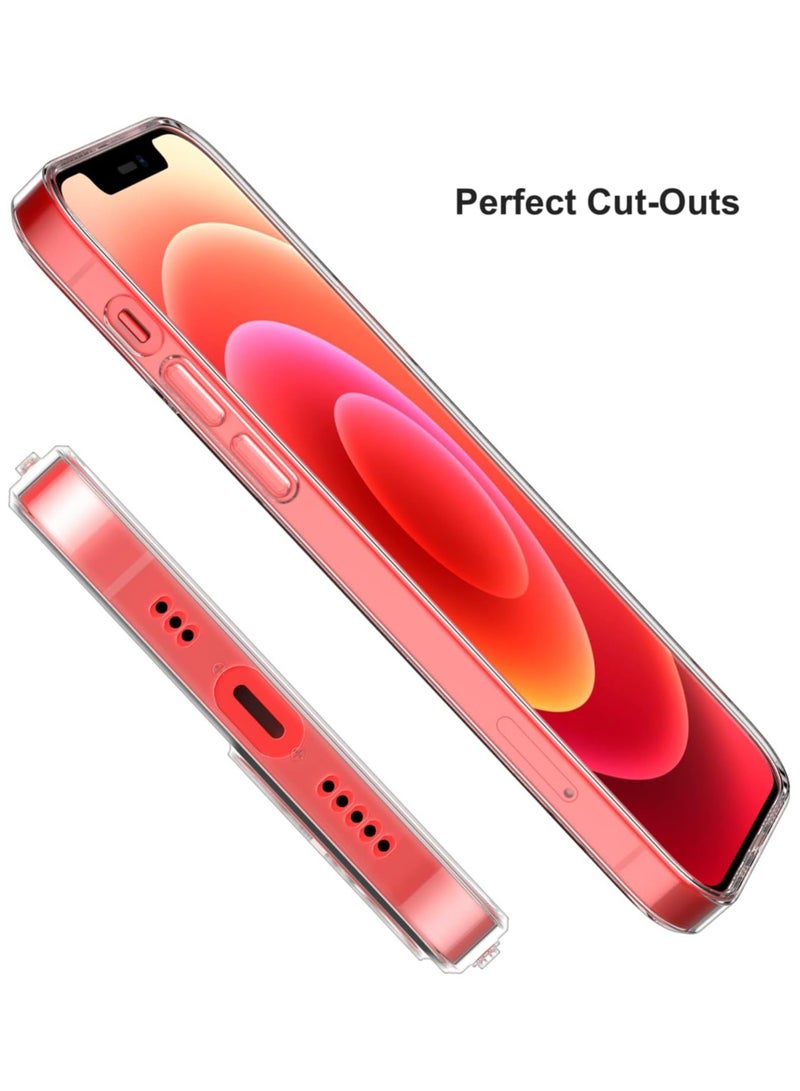 فواتير جراب شفاف مقاوم للصدمات لهاتف iPhone 12، غير مصفر، حماية من السقوط العسكري 10 أقدام، غطاء هاتف صلب شفاف مع وسائد هوائية بأربع زوايا للحماية من السقوط - Image 5