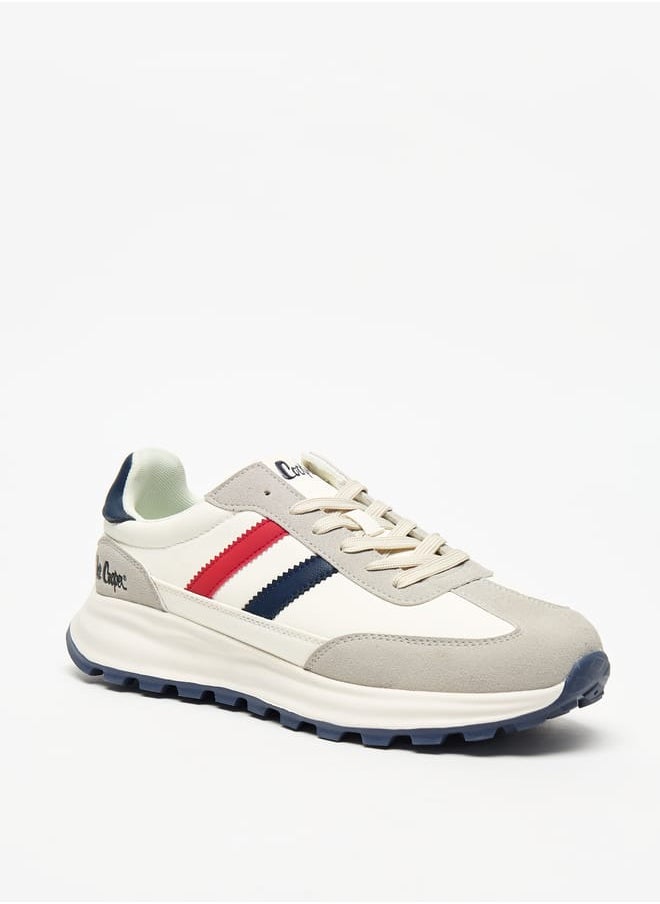 Lee Cooper Mens Panelled Lace-Up Low Ankle Sneakers  - Image 1