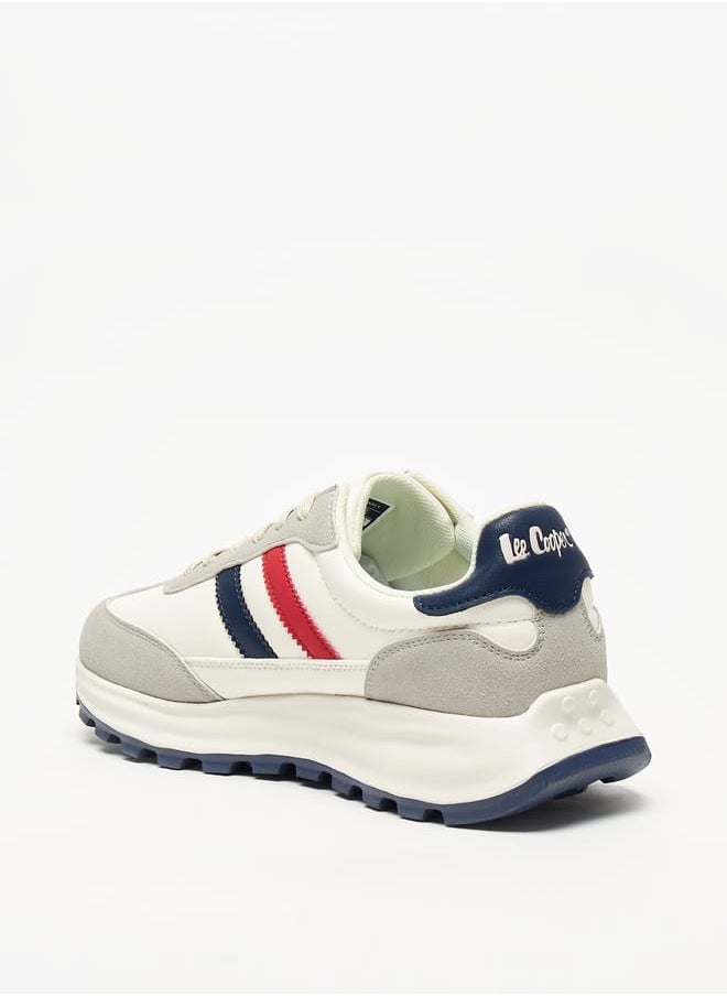 Lee Cooper Mens Panelled Lace-Up Low Ankle Sneakers  - Image 2