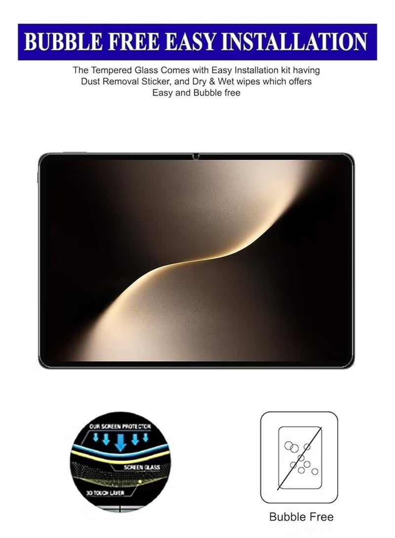 واقي شاشة من الزجاج المقوى لجهاز Honor Magic Pad 3 مقاس 13.3 بوصة [عالي الوضوح] [سهل التركيب] [مقاوم للخدش] [صلابة 9H] - Image 3
